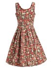 Dolly   Dotty Vintage Reproduction Swing Dress In Book Print