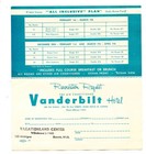 Vanderbilt Hotel Tariff Brochure 1955-56 Miami Beach Florida 