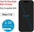 2 Pack For Apple Iphone 17 Air Tempered Glass Screen Protector Glass Film Cover