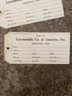 Lot Of 5 Antique vtg Locomobile Of America Tags For Factory Cars  Bridgeport  Ct