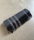 Burberry 100  Cashmere Plaid Rectangle Scarf Gray black Fringed