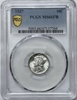 1937 Mercury Dime   Pcgs Ms66fb   Full Bands Silver 10c
