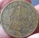 Tunisia 1924 1 Franc 1921 Vg