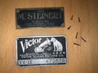 Original Victor Victrola Vv-ix Steinert Phonograph Metal Id Tag With 6 Nails