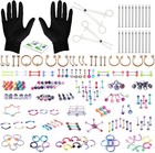 156pc Body Piercing Kit - 14g 16g 18g 20g - Belly Ring Nose Septum Tragus Ear   