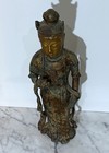 Large Old Chinese Solid Cast Iron Statue Of A Standing Bodhisattva - 20  Tall