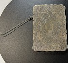 Antique Birmingham Sterling Silver Dated 1869 Card Case With Small Chain