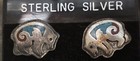 Turquoise   Sterling Silver Post Earrings Navajo Indian Native American Handmade