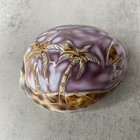Pair Of Tiger Cowrie Shell With Hand Carved Palm Trees - Fiji Island