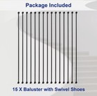 15 Pack Iron Balusters Square Hollow Stair Spindles 1 2  Metal Balusters