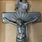 Vintage Casket Crucifix Parsons 14 Jesus Cross Decor Cast Metal Mid 20th Century