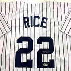 Autographed signed Ben Rice New York Pinstripe Baseball Jersey Jsa Coa