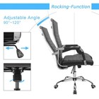  Ribbed Office Desk Chair Mid-back Pu Leather Executive Conference Task Chair 