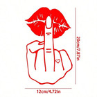 Funny Shh Lips Middle Finger Car Decal Window Bumper Vinyl Sticker Truck Laptop