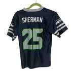 Seattle Seahawks Nfl Youth 25 Sherman Jersey Navy Blue Short Sleeve Shirt