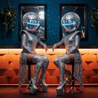 Disco Ball Helmet Adult Glitter Mirror Glass Hat Novelty Punk Disco Ball Costume