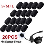 20pcs Practical Small Black Microphone Headset Windscreen Sponge Foam Mic Cover