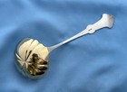 Hall hewson   Brower Coin Silver Soup Ladle Gold Wash 12 In Mono 152 8 Gr