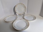Set Of 4 Antique Noritake Morimura Nippon Pink Rose Cream Band Salad Plate 