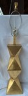 Reduced  Vtg Mcm Atomic Geometric Diamond Plaster Chalkware Lamp 30  Gold Leaf
