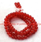 8mm Natural Red Jade Gemstone Tibet Buddhist 108 Prayer Beads Mala Necklace