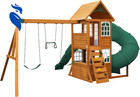 Kidkraft Serpentine Falls Swing Set Two Level Wooden Clubhouse With Shiplap Roof