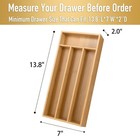 Silverware Organizer - Bamboo Kitchen Drawer Utensil Holder With 4 Slots  nat   