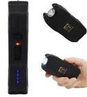 Police Defense Stun Gun Rechargeable Led Flashlight Safety Switch Battery Meter