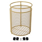 Rolling Laundry Hamper Round Metal Laundry Basket Cart With 4 Wheels Household