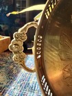 Vintage Ornate Rose Motif Round Brass Tray 10  With Handles