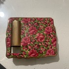 Vintage Stratton Floral Roses Powder Compact Lipstick Holder Mirror England