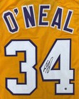 Shaquille O neal Shaq Autographed Yellow Purple Custom Jersey Jsa