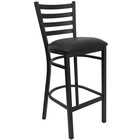 Home Square Hercules 31  Ladder Back Metal Bar Stool In Black - Set Of 2