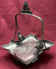 Birds   Flowers Silverplated Brides Basket  Or Trinket Tray Rogers   Bro