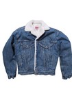 Vintage 80s Levis Sherpa Lined Trucker Denim Jean Jacket Made In Usa Junior Xl