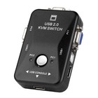 2 Port Kvm Switch Usb Printer Cable Pc Vga Lcd Keyboard Mouse Share Switcher Hub