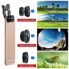 Clip On Camera Phone Lens  3-in-1 Hd Kit-fish Eye  Macro  0 45x Wide 