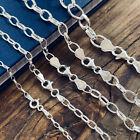 Real Solid 925 Sterling Silver Romy Rolo Oval Link Chain Necklace Made In Italy