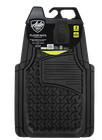 2pc Rubber Floor Mats Diamond Plate Black- Universal Fit For Cars  Trucks
