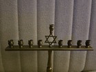Vintage R  C  Hanukkah Brass Menorah - Judaica - Star Of David