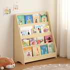 4-tier Kids Bookshelf Toddler Book Display Shelves Helps Keep Bedrooms Natural