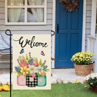 Spring Garden Flag 12x18 Inch Double Sided Floral Mason Jar Seasonal Welcome    