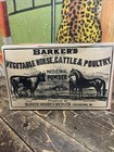 Vintage C  1920 Barkers Medicinal Powder Box Can Sign Farm Horse Cow Chicken