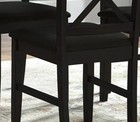 5 Pc Black Kitchen Set Wood Dining Table 4 Crossback Upholstered Black Chairs