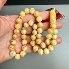 Handmade White Amber Misbaha Tasbih Islamic Prayer Beads 10mm 29 4g