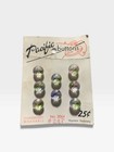 Vintage Pacific Buttons Western Germany Set Of 8 Faceted Glass Rainbow Nos Card