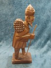 Vtg Handmade Carved Solid Olive Wood Sculpture 14 Inches Tall 