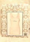 Bride Wedding Tank Top Jeweled Embelished Size L 100  Cotton White Bridal Shower