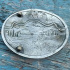 Vintage Belt Buckle Rodeo Bull Rider Trophy Cowboy German Silver Scenic Scene