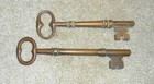 Great Pair Of Large Antique Brass Skeleton Keys  a 